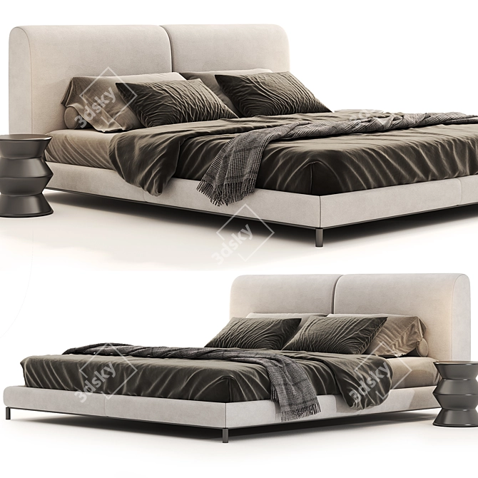 Luxury Margot Bed 3D Model 3D model image 4