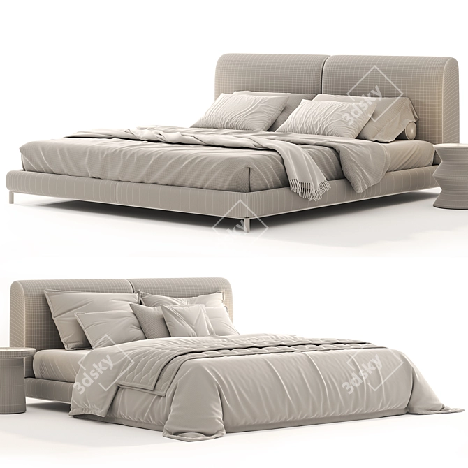 Luxury Margot Bed 3D Model 3D model image 6