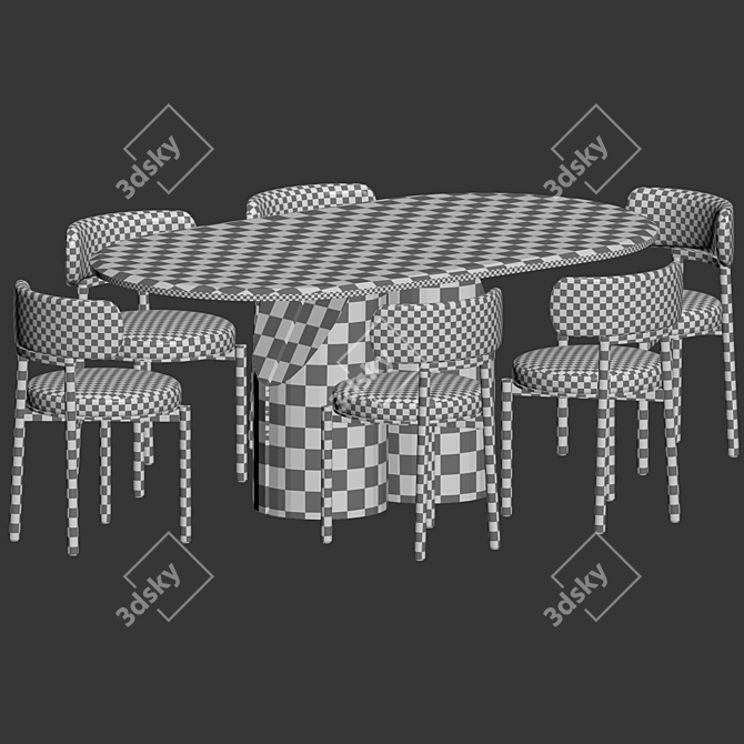 Elegant Dining Set with Chairs 3D model image 6