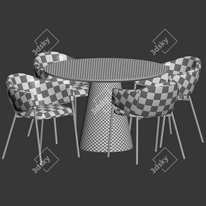 Scandi Dining Set with Eliza Chair 3D model image 6