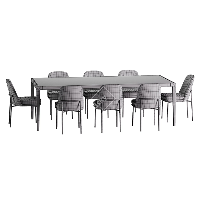 Modern Dining Set with Chair 3D model image 5