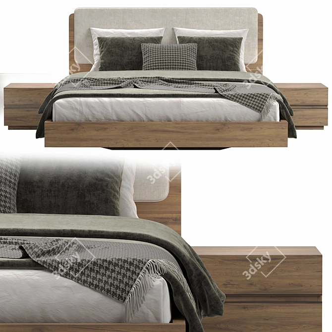 Elegant Laskasas Bruny Bed 3D model image 2