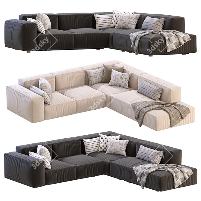 Modern Chic Arflex Sofa Design 3D model image 2