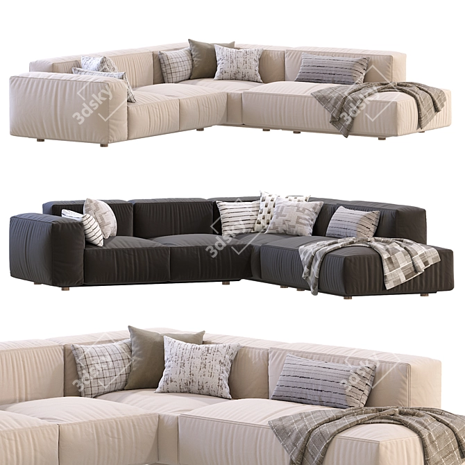 Modern Chic Arflex Sofa Design 3D model image 5