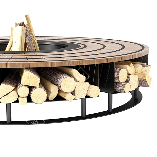 Title: Modern Fire Pit Design  3D model image 3