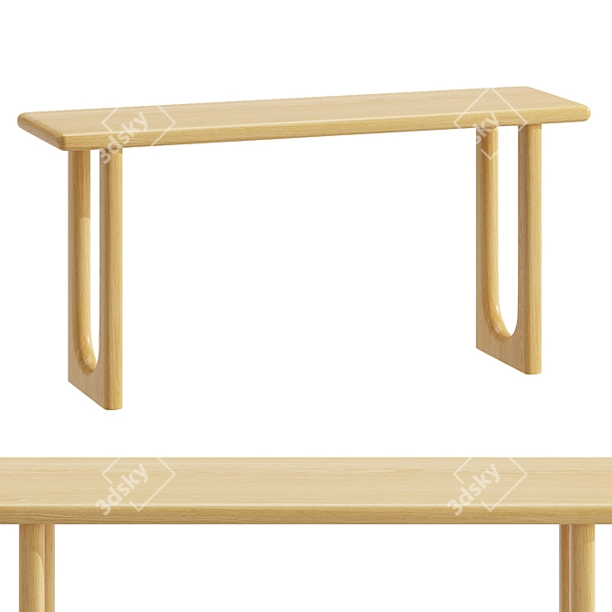 Douve Oak Console Table 3D model image 1