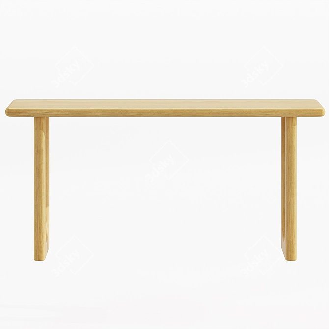 Douve Oak Console Table 3D model image 2