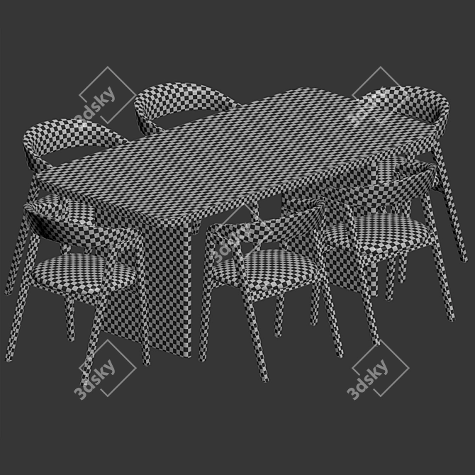  Scandinavian Dining Set 257 3D model image 6