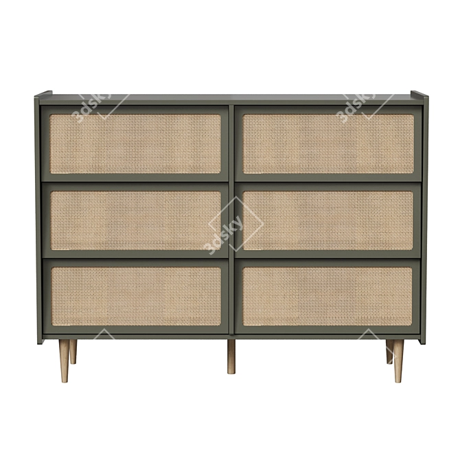 Modern Taga Chest with Rattan Facade 3D model image 3