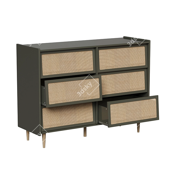 Modern Taga Chest with Rattan Facade 3D model image 4