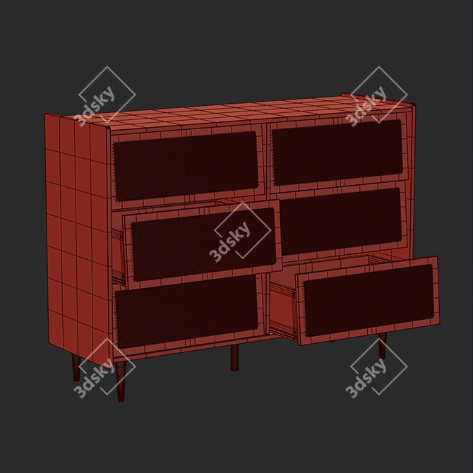 Modern Taga Chest with Rattan Facade 3D model image 5