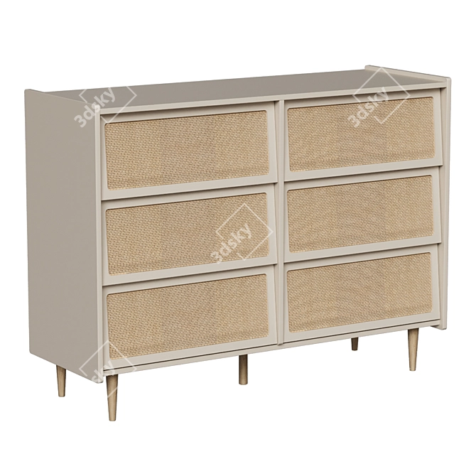 Modern Taga Chest with Rattan Facade 3D model image 7