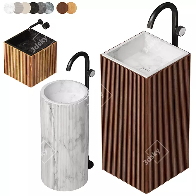 Salvatori Adda Washbasin Set 3D model image 7