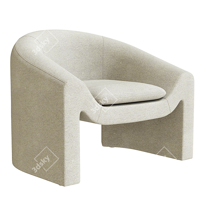 Bolia Mielo Armchair & Footstool 3D model image 1