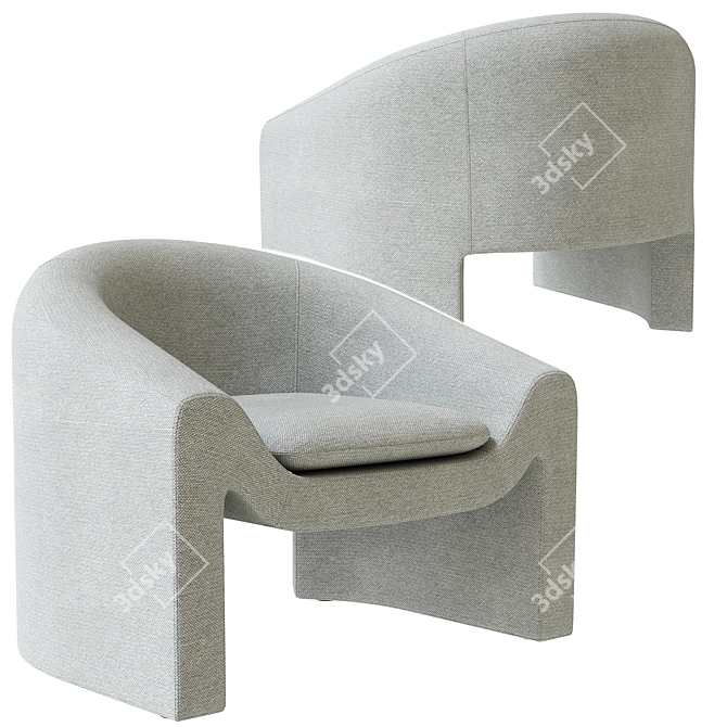 Bolia Mielo Armchair & Footstool 3D model image 4