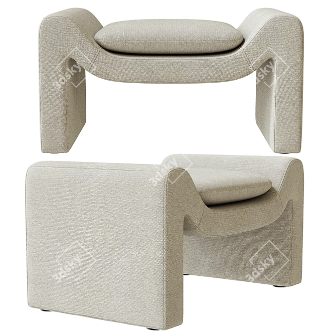 Bolia Mielo Armchair & Footstool 3D model image 5