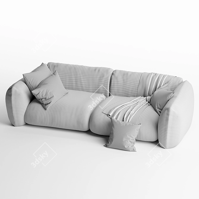 Scandinavian Style 2 Seater Sofa 3D model image 6