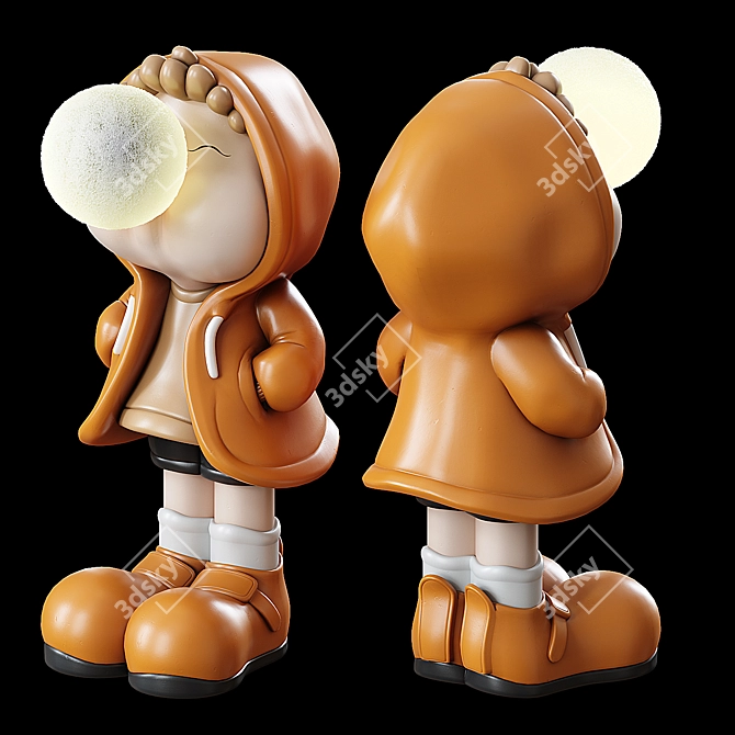 Boy Sculpture Set with Turbo Smoke 3D model image 1