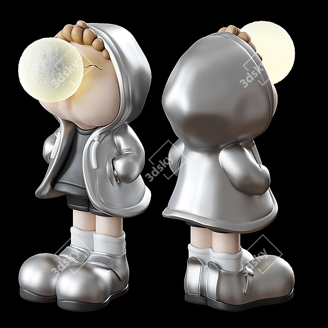 Boy Sculpture Set with Turbo Smoke 3D model image 3