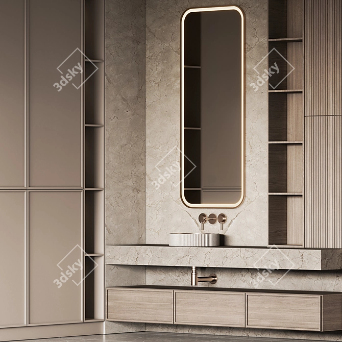 Modern Bathroom Furniture Set 26 3D model image 5