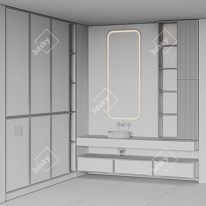 Modern Bathroom Furniture Set 26 3D model image 6