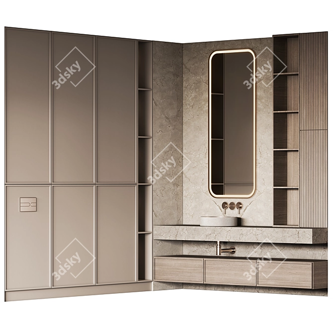 Modern Bathroom Furniture Set 26 3D model image 8