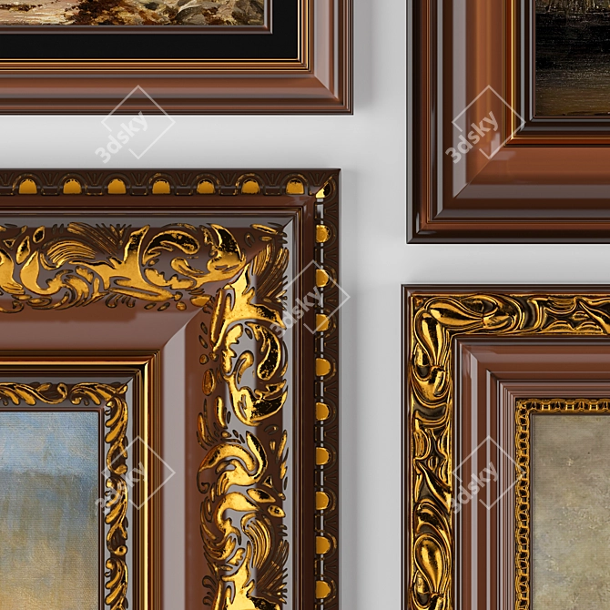 Classic Style Square Frame Art 3D model image 5