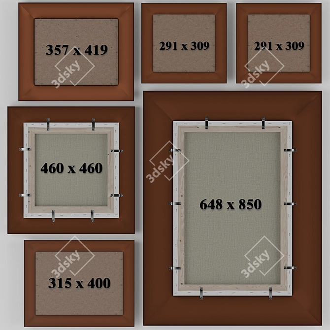 Classic Style Square Frame Art 3D model image 8