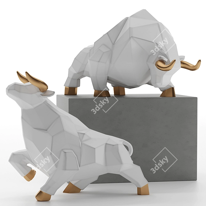 Bull Sculpture 3D Model for Renders 3D model image 3