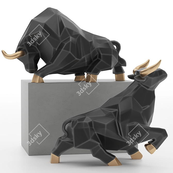 Bull Sculpture 3D Model for Renders 3D model image 6