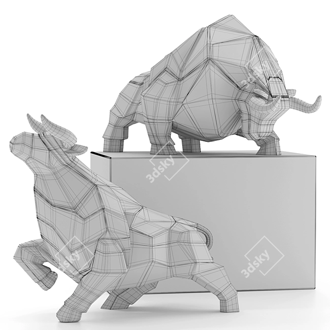 Bull Sculpture 3D Model for Renders 3D model image 7