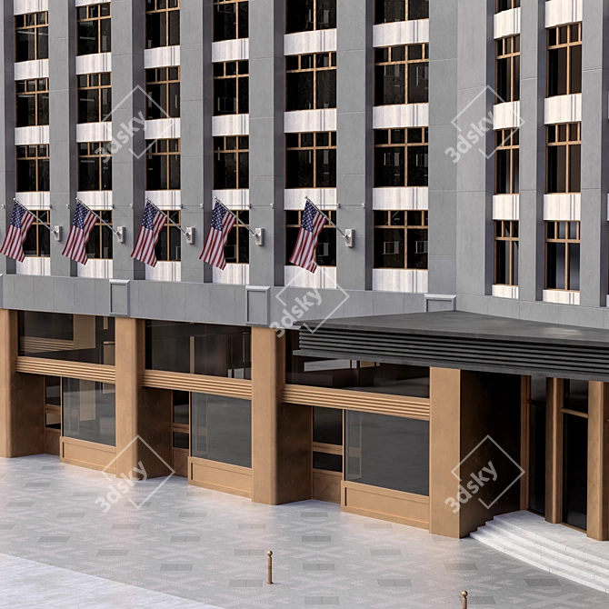 Realistic Exterior Building 3D Model 3D model image 3