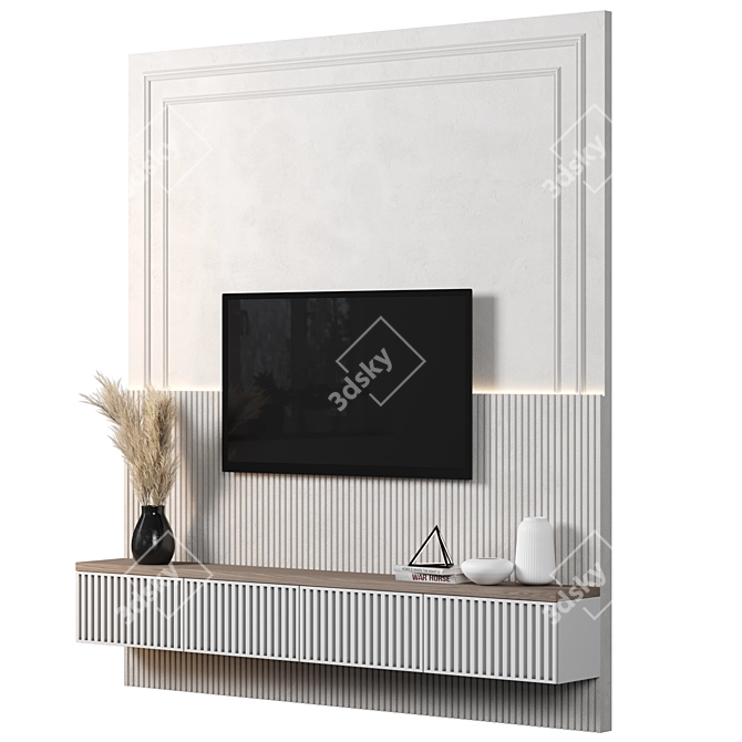 Adaptable TV Wall Unit 3D model image 2