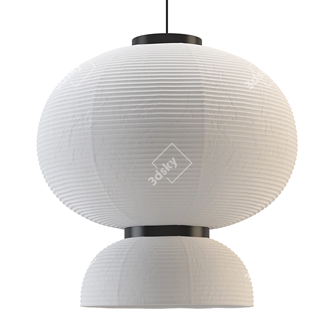 Rice Paper Pendant Light 3D model image 4