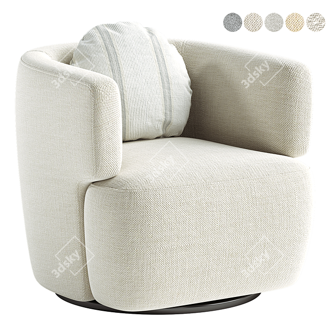 Elegant Morgan Swivel Chair 3D model image 1