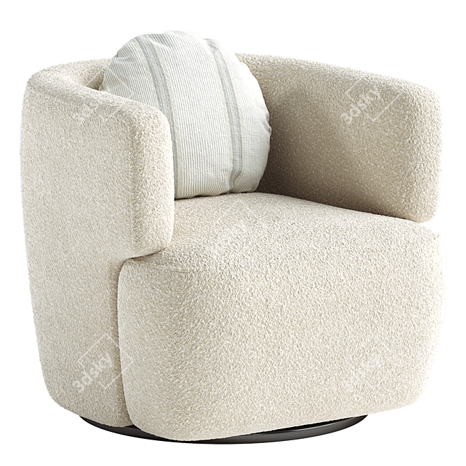 Elegant Morgan Swivel Chair 3D model image 2