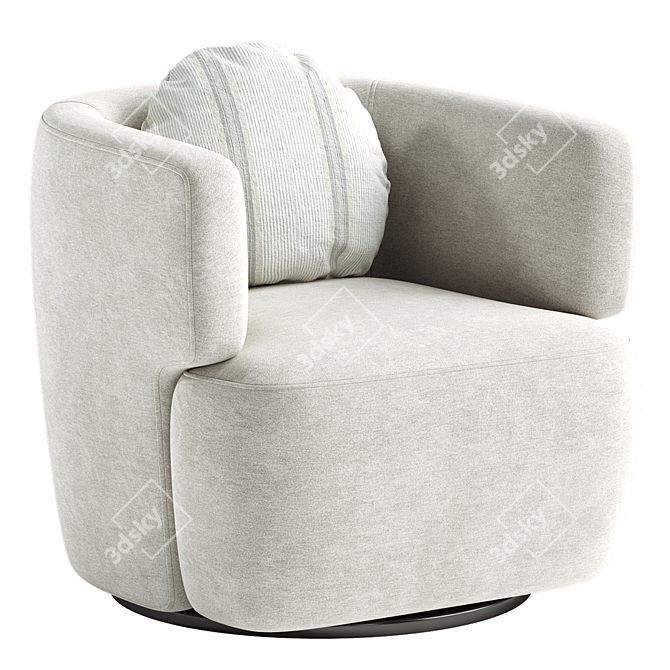 Elegant Morgan Swivel Chair 3D model image 3