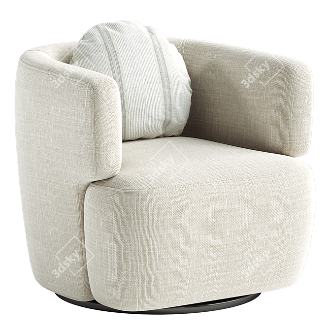 Elegant Morgan Swivel Chair 3D model image 4