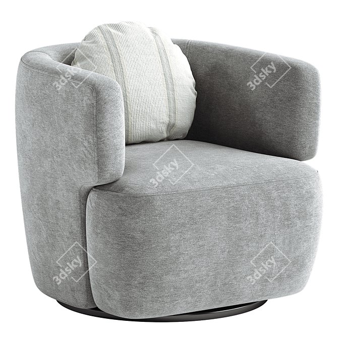 Elegant Morgan Swivel Chair 3D model image 5