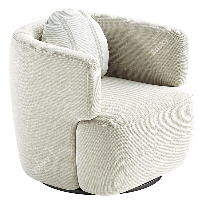 Elegant Morgan Swivel Chair 3D model image 6