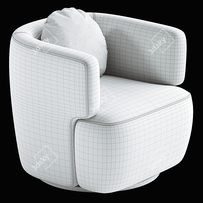 Elegant Morgan Swivel Chair 3D model image 7