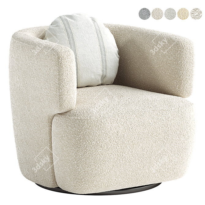 Elegant Morgan Swivel Chair 3D model image 8