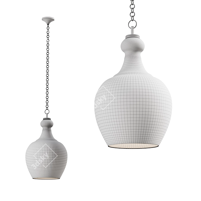 Flynn Milk Glass Pendant Light 3D model image 2