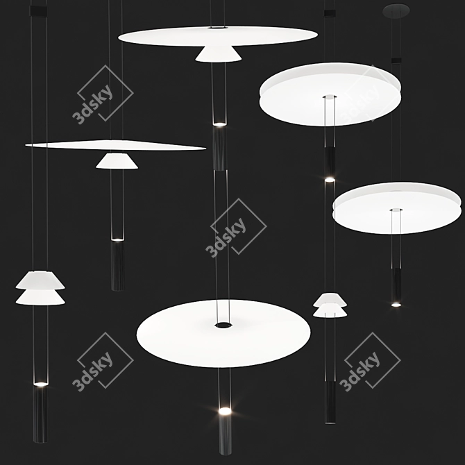 Sleek LED Pendant Lighting Fixture 3D model image 3