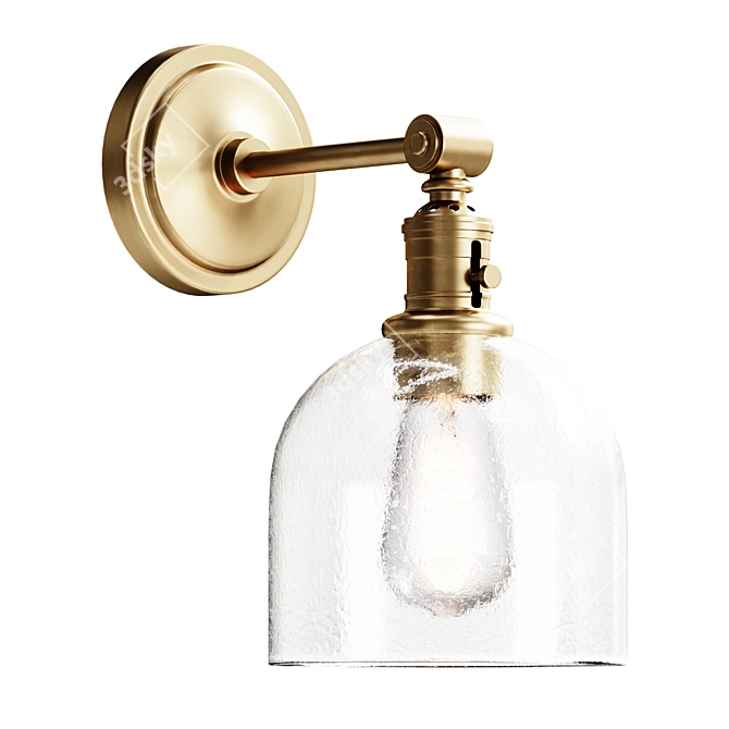 Textured Glass Wall Sconce 3D model image 1