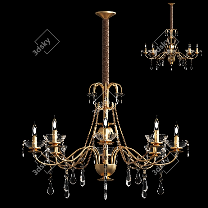 Contemporary Crystal Pendant Light 3D model image 1