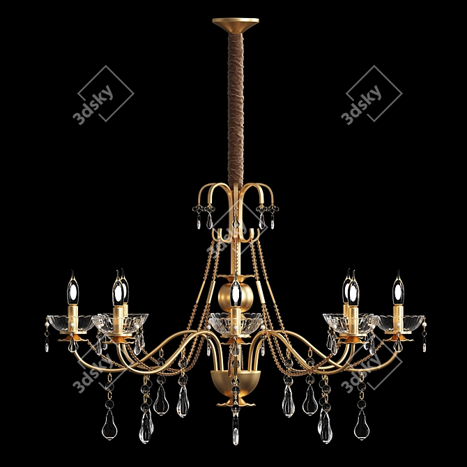 Contemporary Crystal Pendant Light 3D model image 2