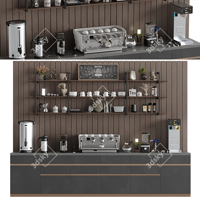 Barista Equipment Set with Accessories 3D model image 1