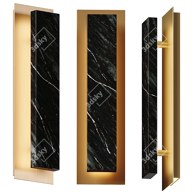 Elegant Marble LED Wall Sconce 3D model image 1