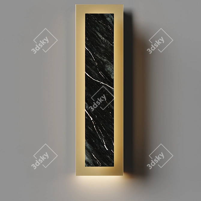 Elegant Marble LED Wall Sconce 3D model image 2